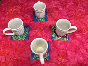 cups on coasters