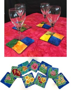 These beautiful coasters are made from Batik Paintings! Step by step tutorial! They will look great on your coffee table!